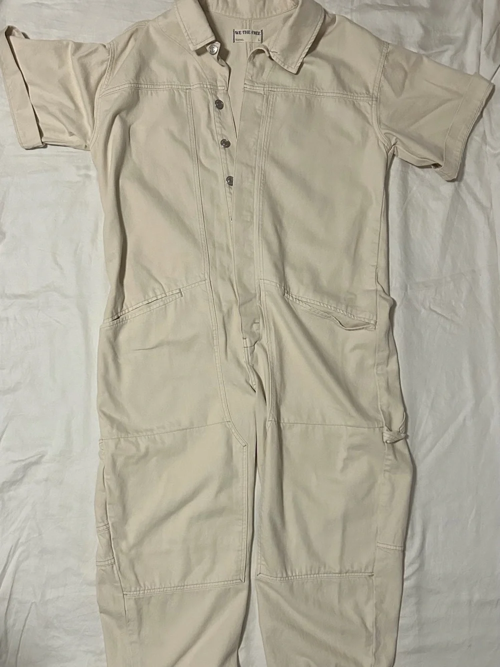 Free People Cream WidJumpsuit